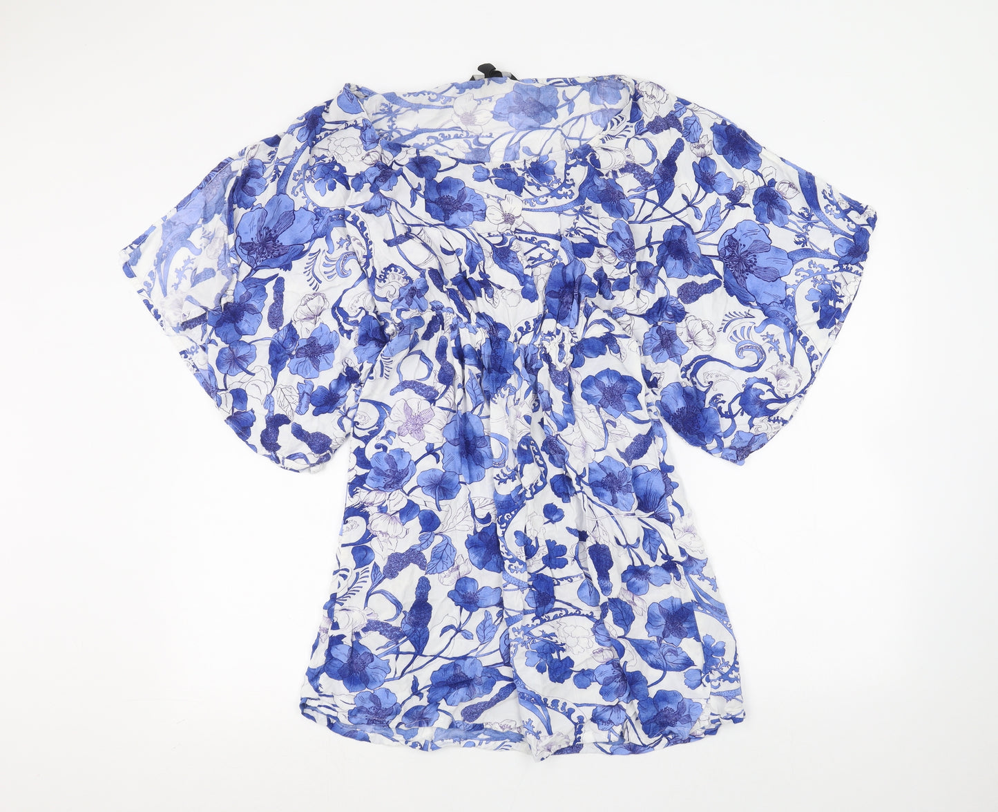 H&M Womens White Floral  Basic Blouse Size 8