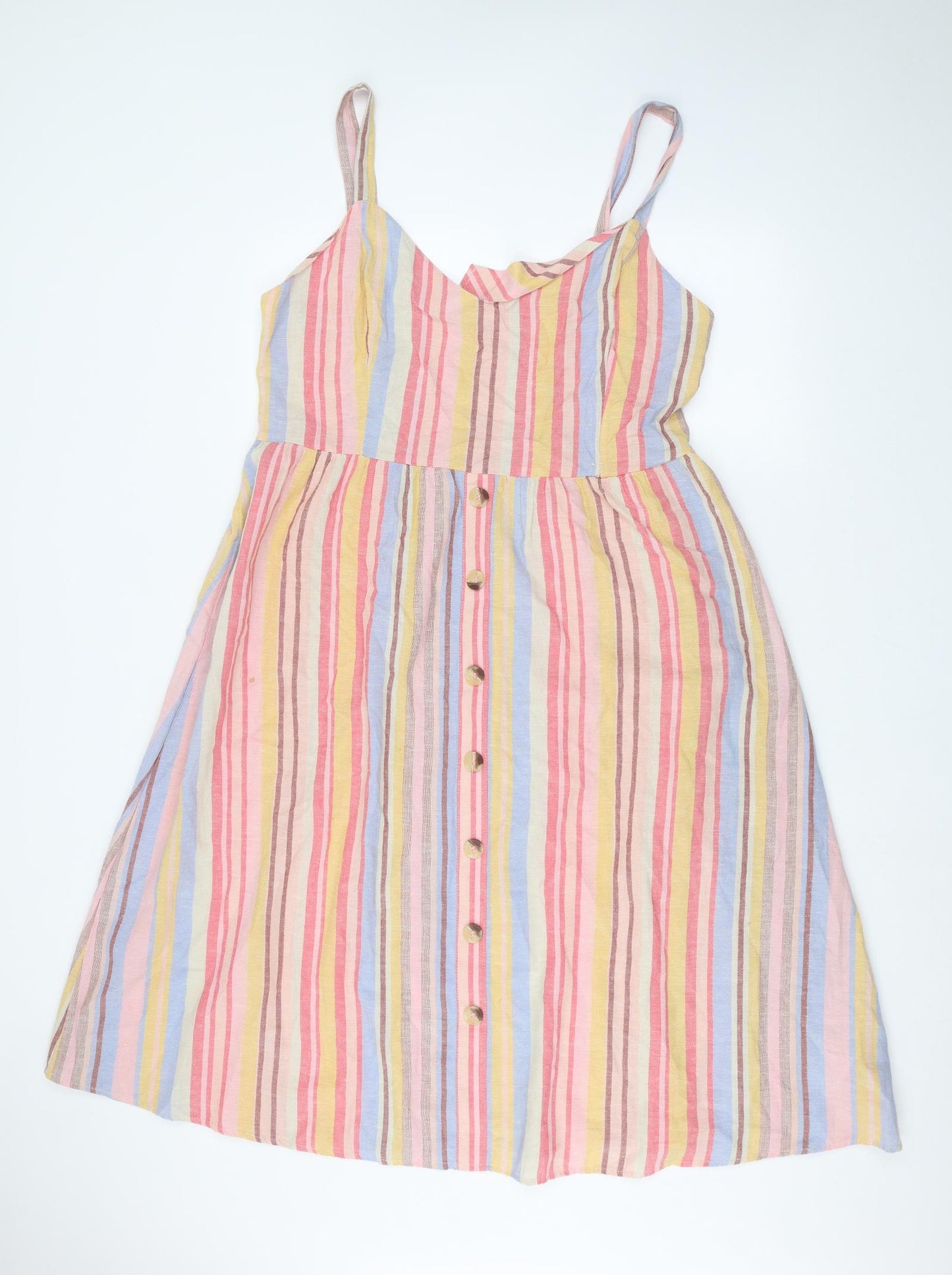 New Look Womens Pink Striped  A-Line  Size 18