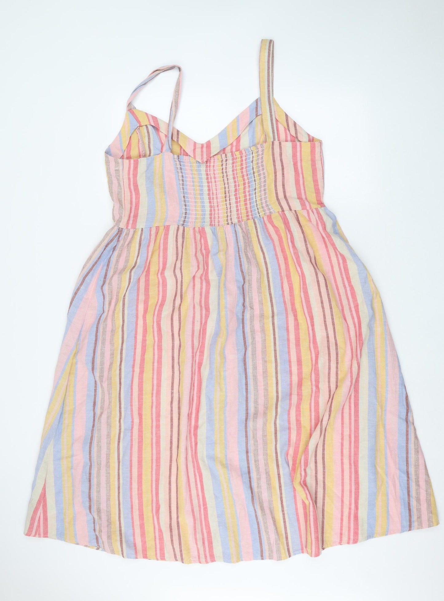 New Look Womens Pink Striped  A-Line  Size 18