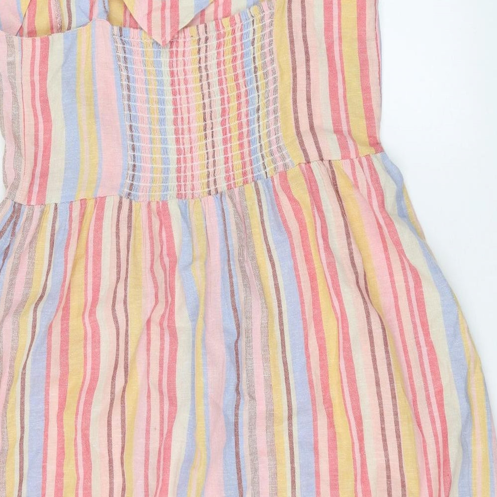 New Look Womens Pink Striped  A-Line  Size 18