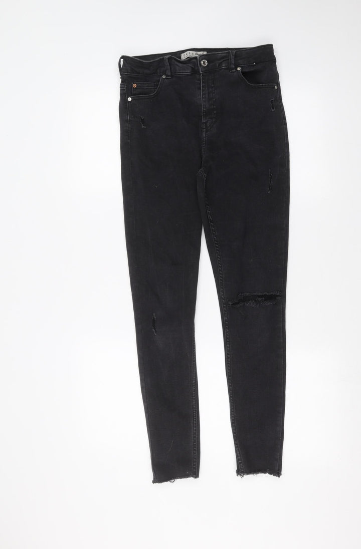 Denim & Co. Womens Black Skinny Jeans Size 12 L28 in
