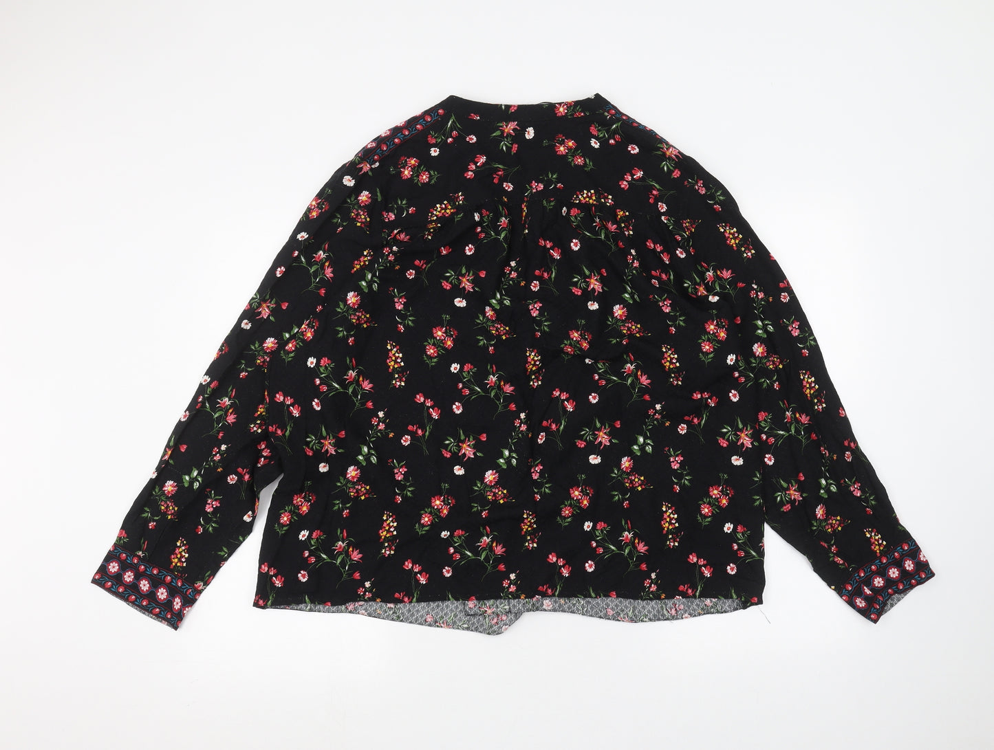 TU Womens Black Floral  Cardigan Jumper Size 22