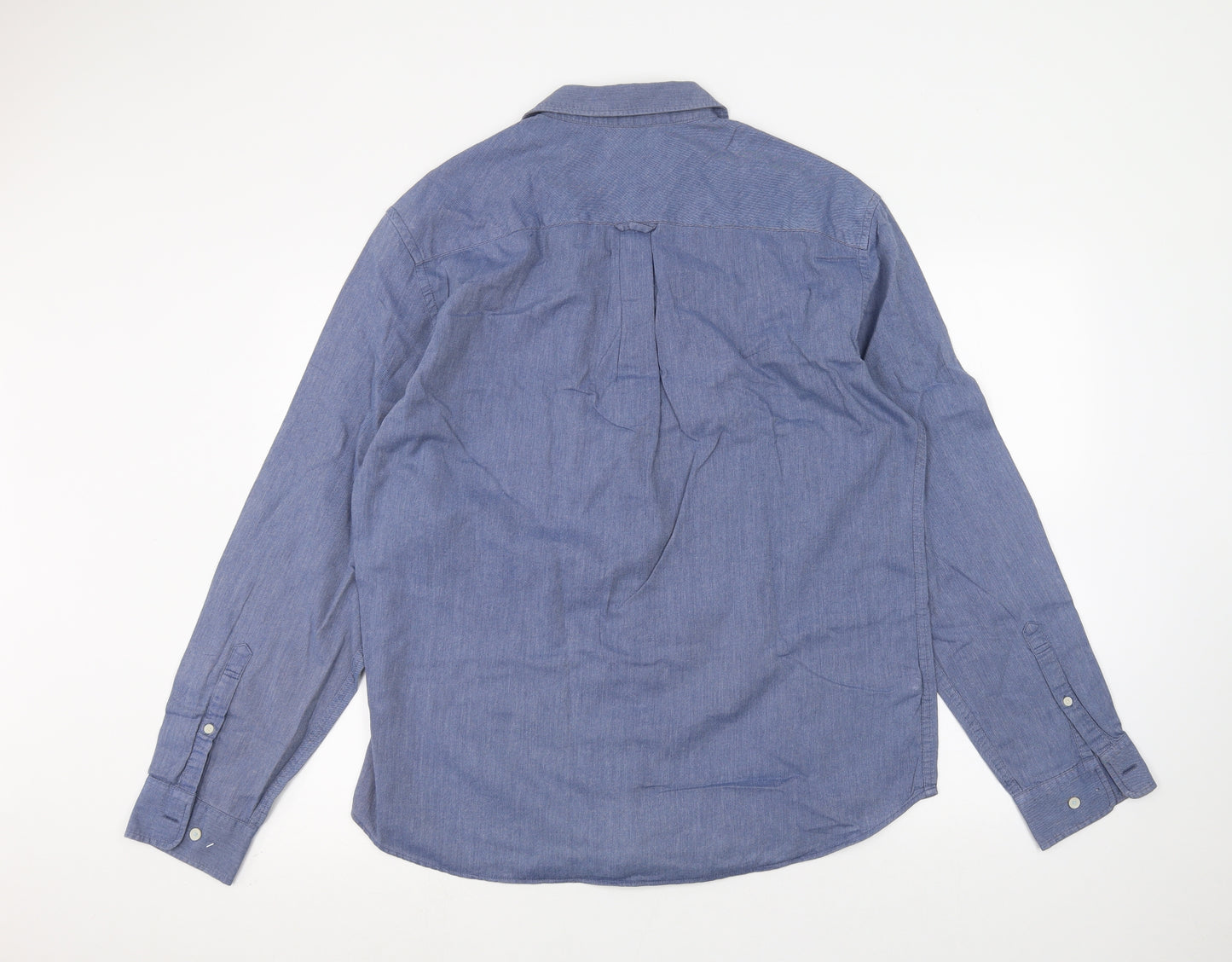 Marks and Spencer Mens Blue    Dress Shirt Size L