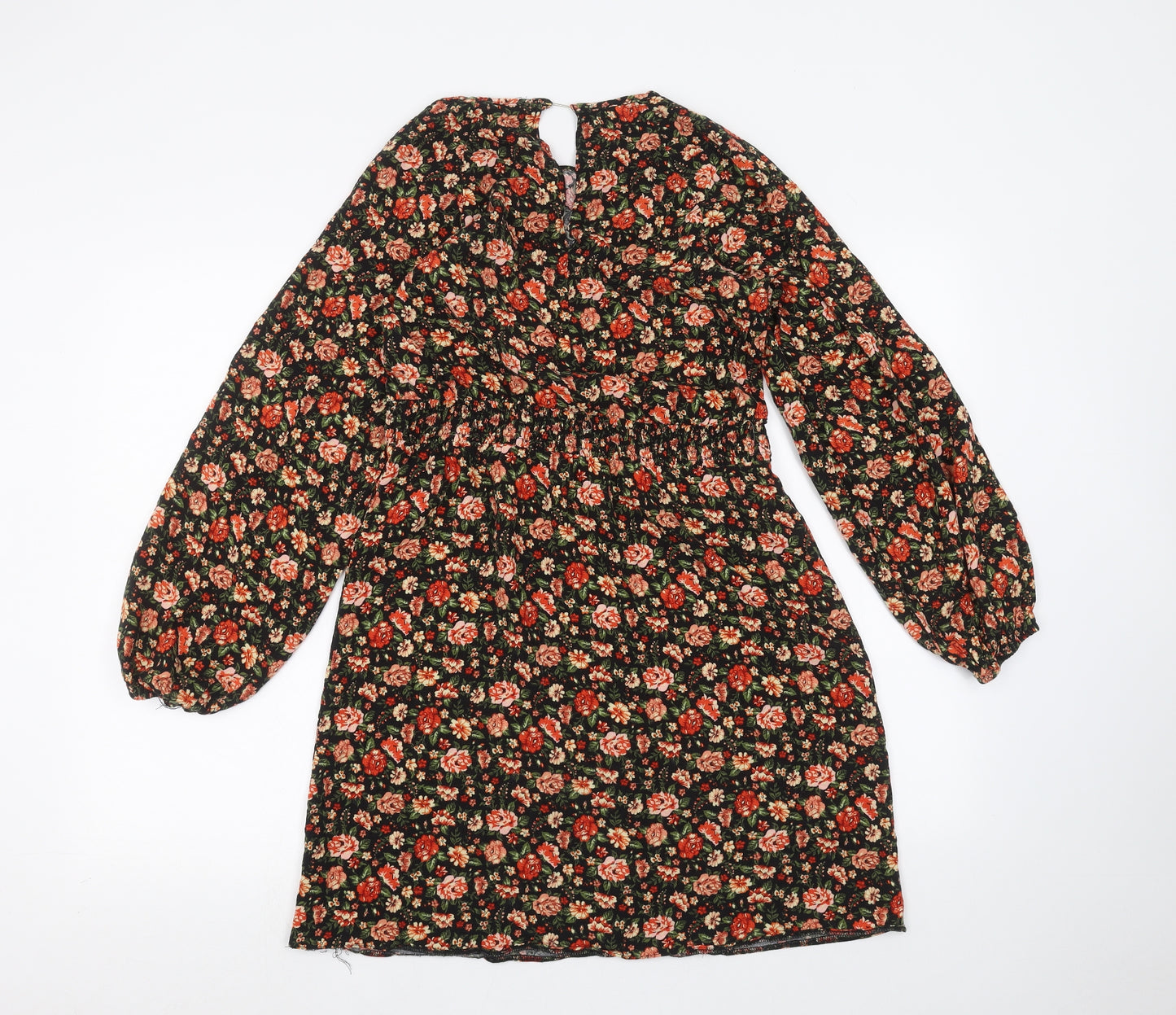 George Womens Black Floral  Basic Blouse Size 12
