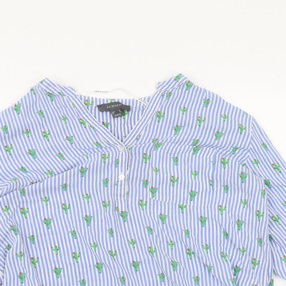 Primark Womens White Striped  Basic T-Shirt Size 16