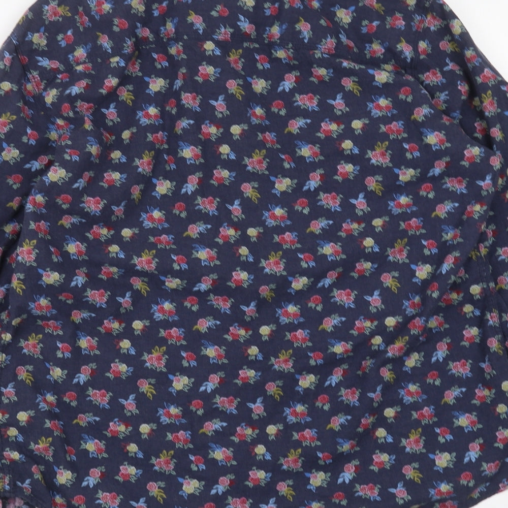 NEXT Mens Blue Floral   Dress Shirt Size L