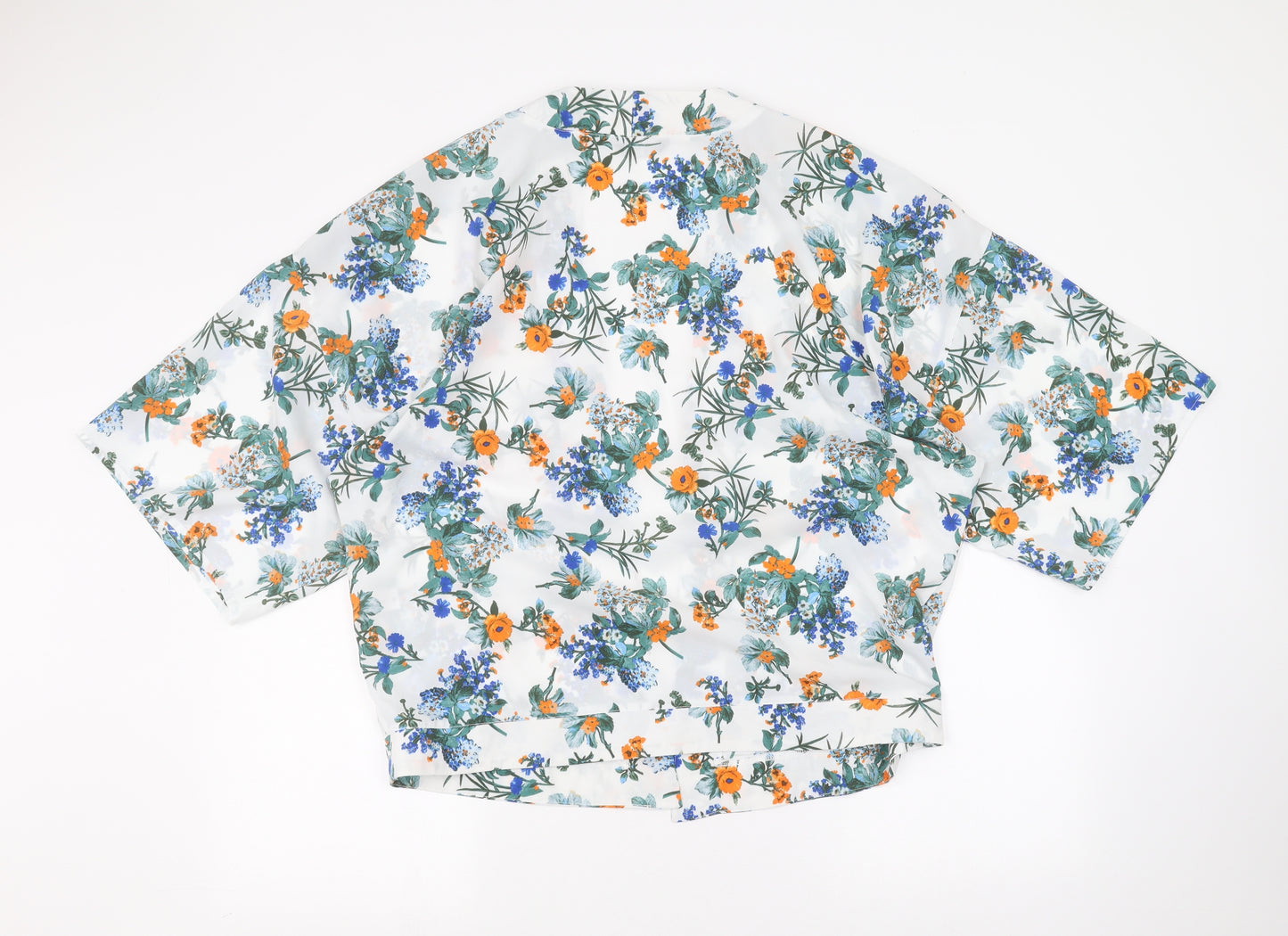 Select Womens White Floral  Cardigan Jumper Size 12