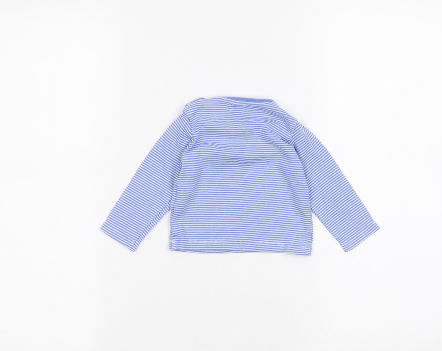 John Lewis Baby Blue Striped  Basic T-Shirt Size 3-6 Months
