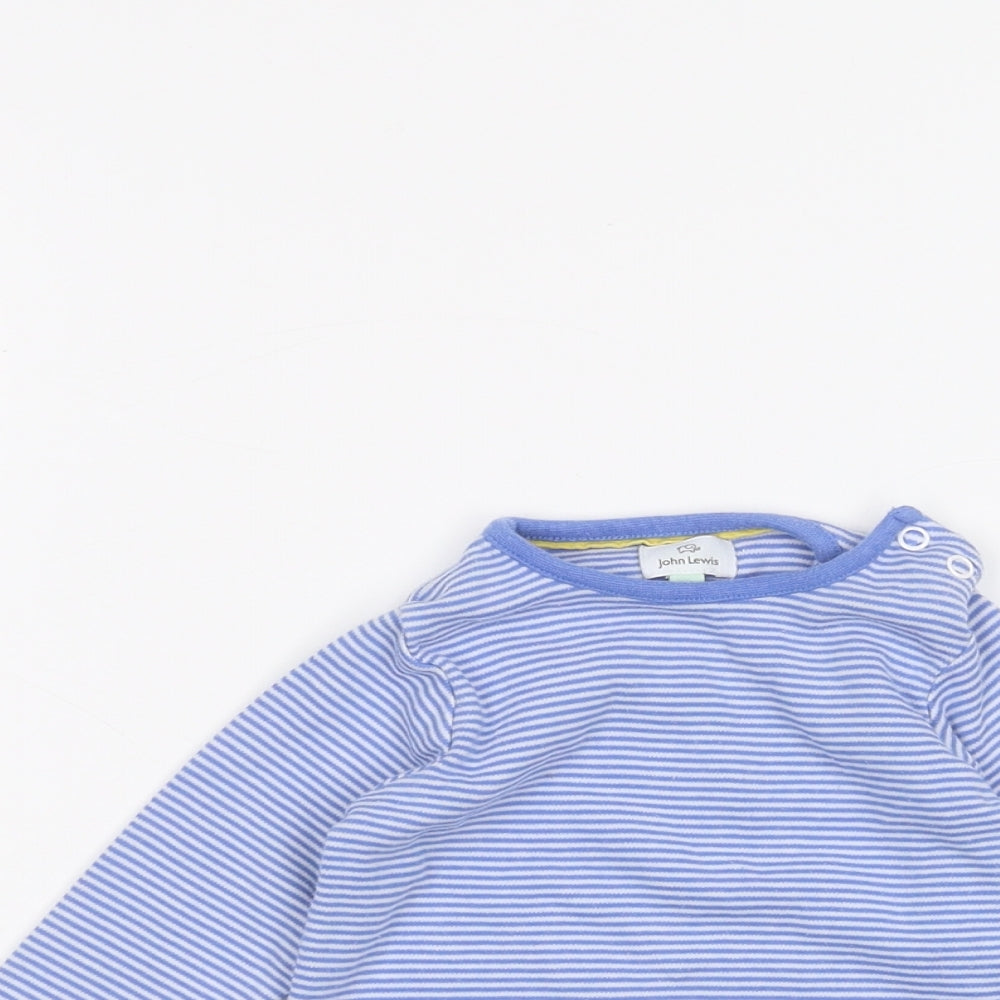 John Lewis Baby Blue Striped  Basic T-Shirt Size 3-6 Months