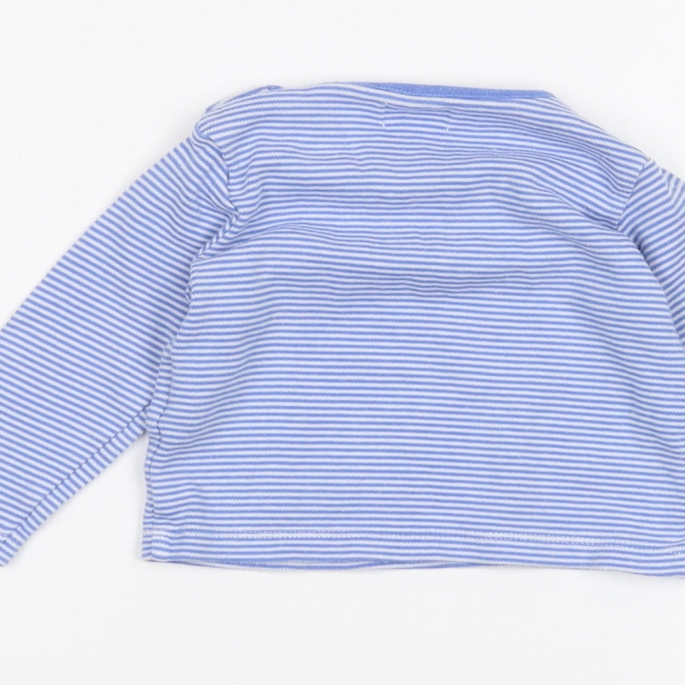 John Lewis Baby Blue Striped  Basic T-Shirt Size 3-6 Months