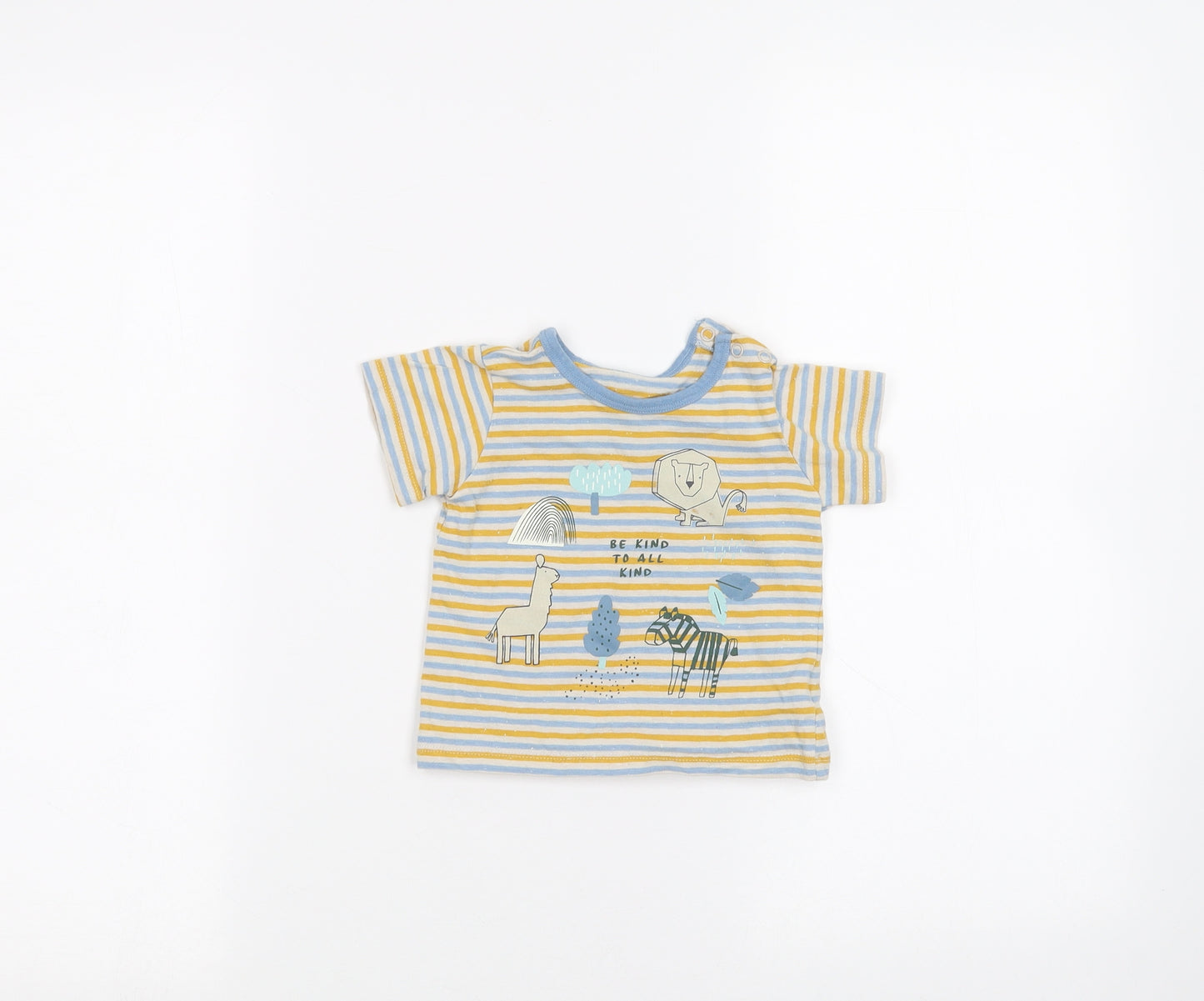 Marks and Spencer Baby White Striped  Basic T-Shirt Size 3-6 Months