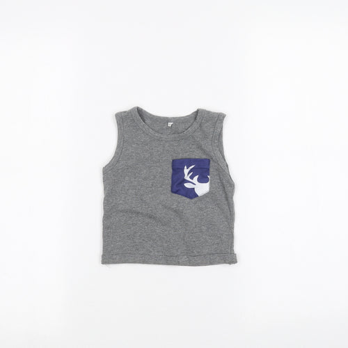 Preworn Baby Grey   Basic Tank Size 12 Months