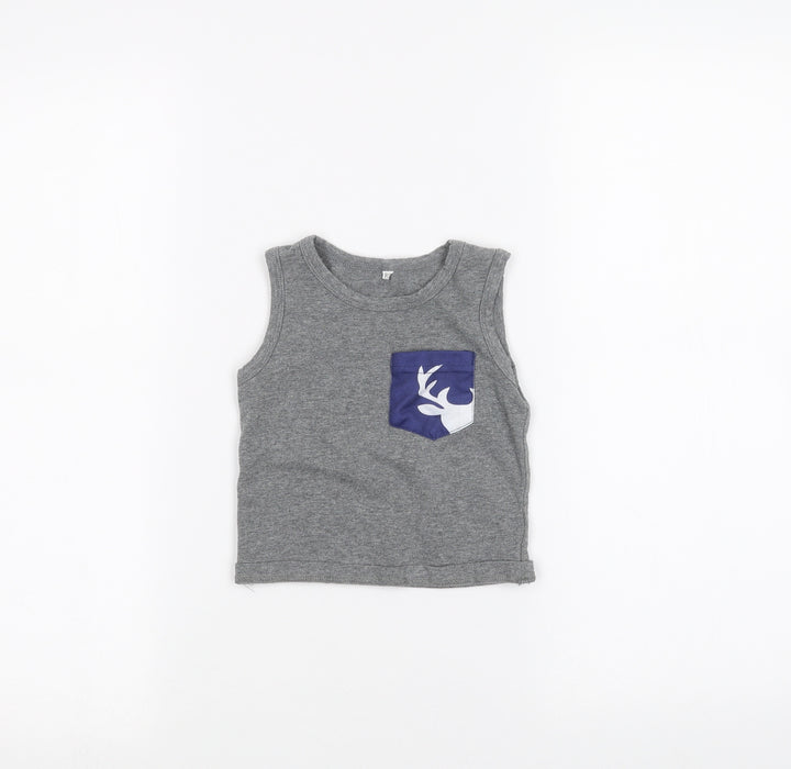 Preworn Baby Grey Basic Tank Size 12 Months