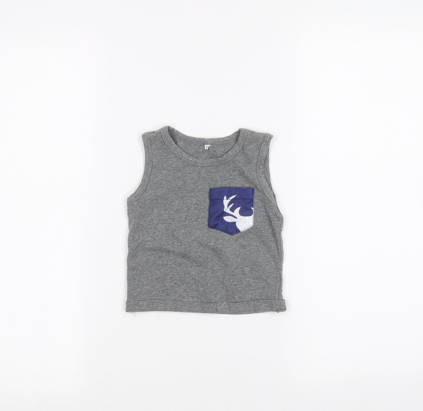 Preworn Baby Grey   Basic Tank Size 12 Months