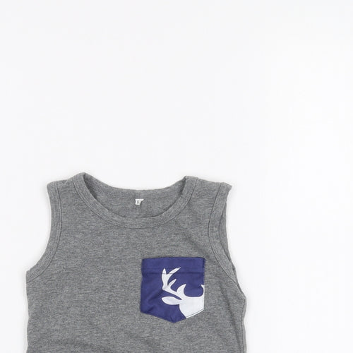 Preworn Baby Grey   Basic Tank Size 12 Months