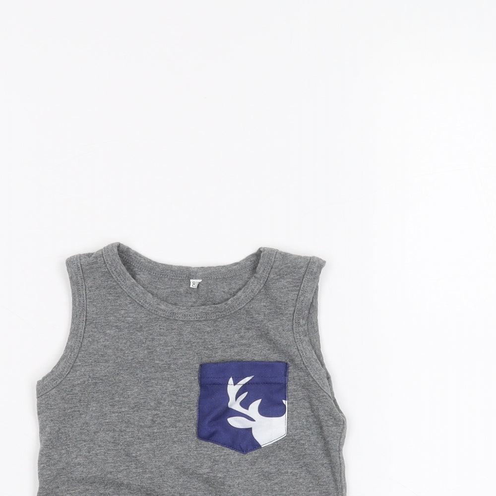 Preworn Baby Grey   Basic Tank Size 12 Months