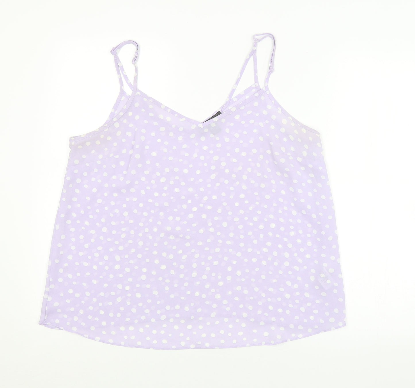 Primark Womens Purple Polka Dot  Basic Tank Size 16
