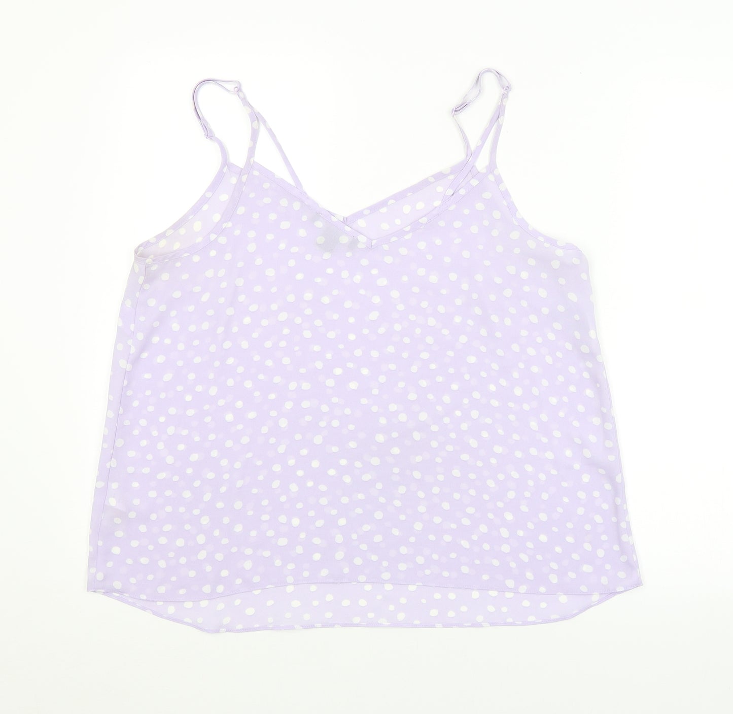 Primark Womens Purple Polka Dot  Basic Tank Size 16