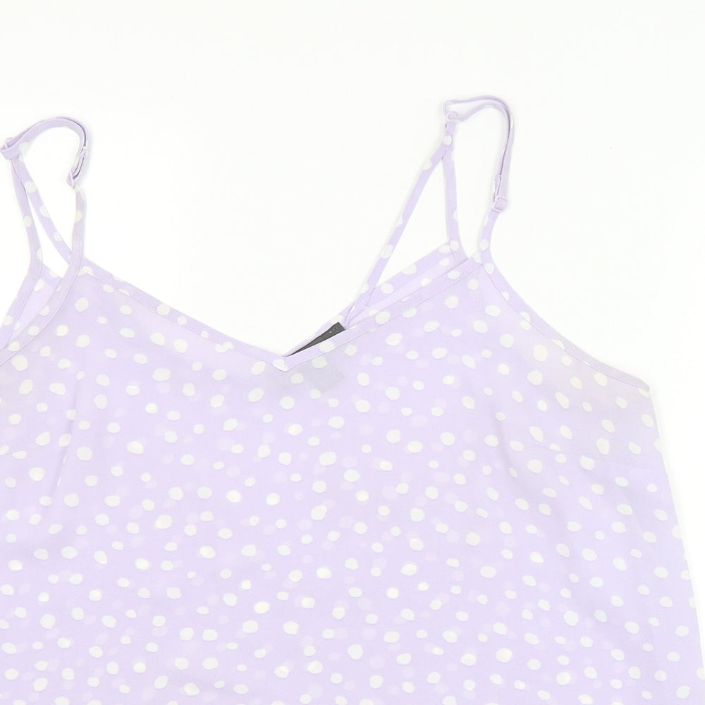 Primark Womens Purple Polka Dot  Basic Tank Size 16