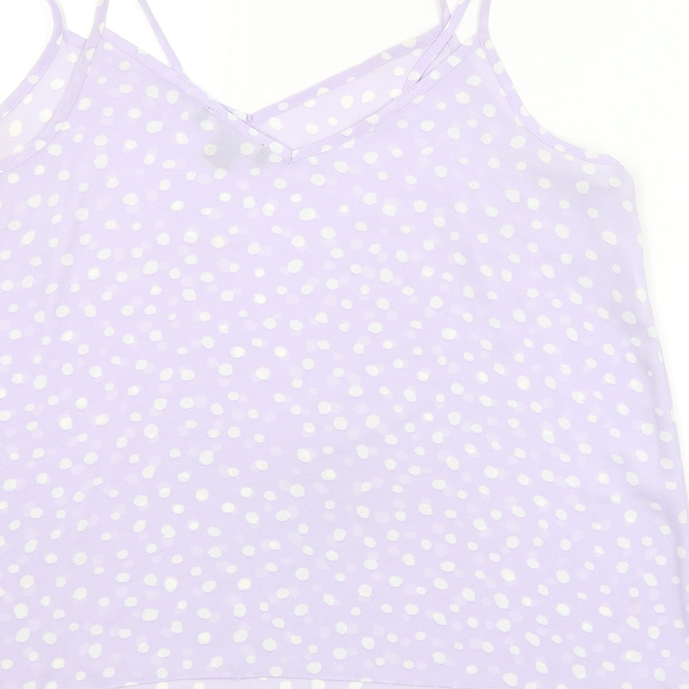 Primark Womens Purple Polka Dot  Basic Tank Size 16