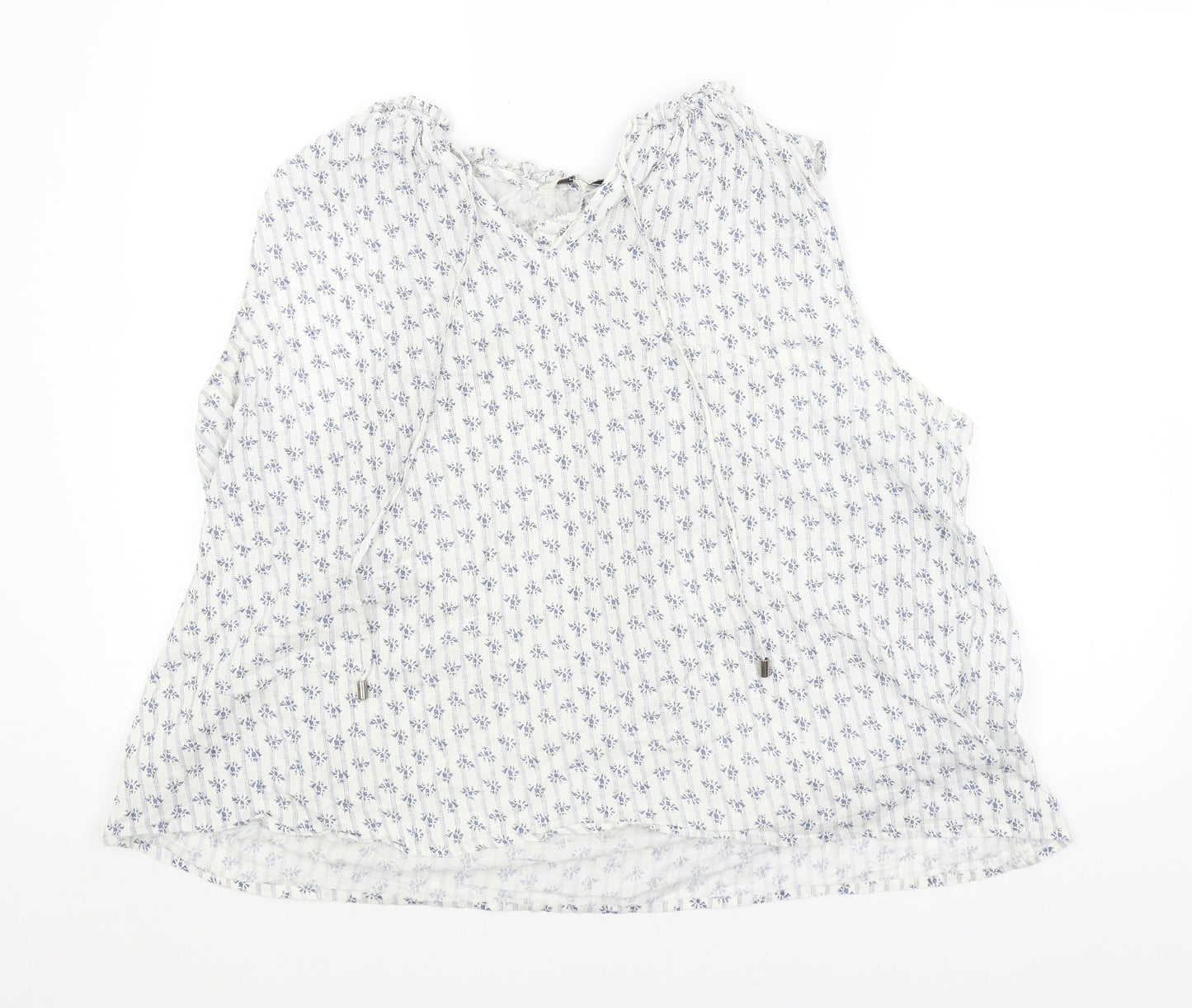 NEXT Womens White Striped  Basic Blouse Size 20