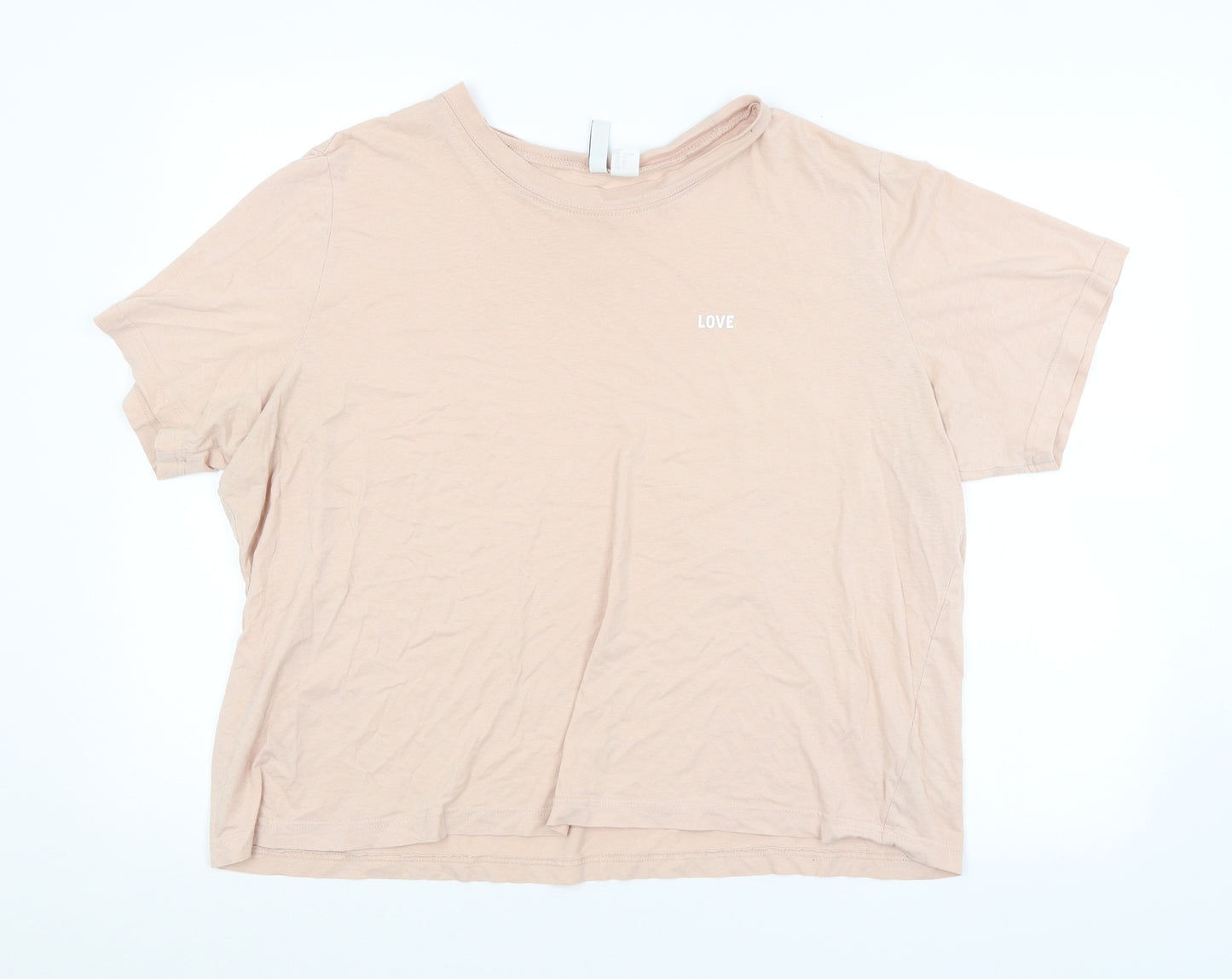 H&M Womens Pink   Basic T-Shirt Size XL  - LOVE