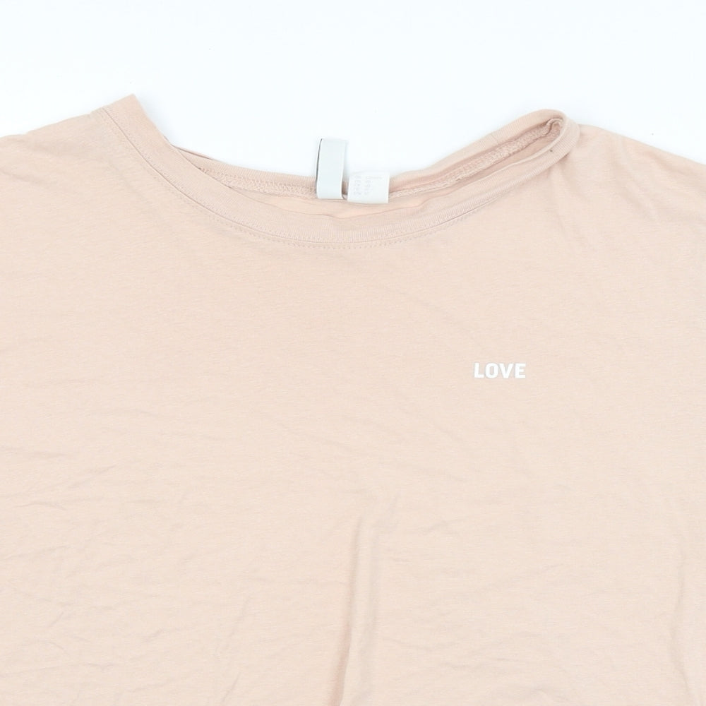 H&M Womens Pink   Basic T-Shirt Size XL  - LOVE