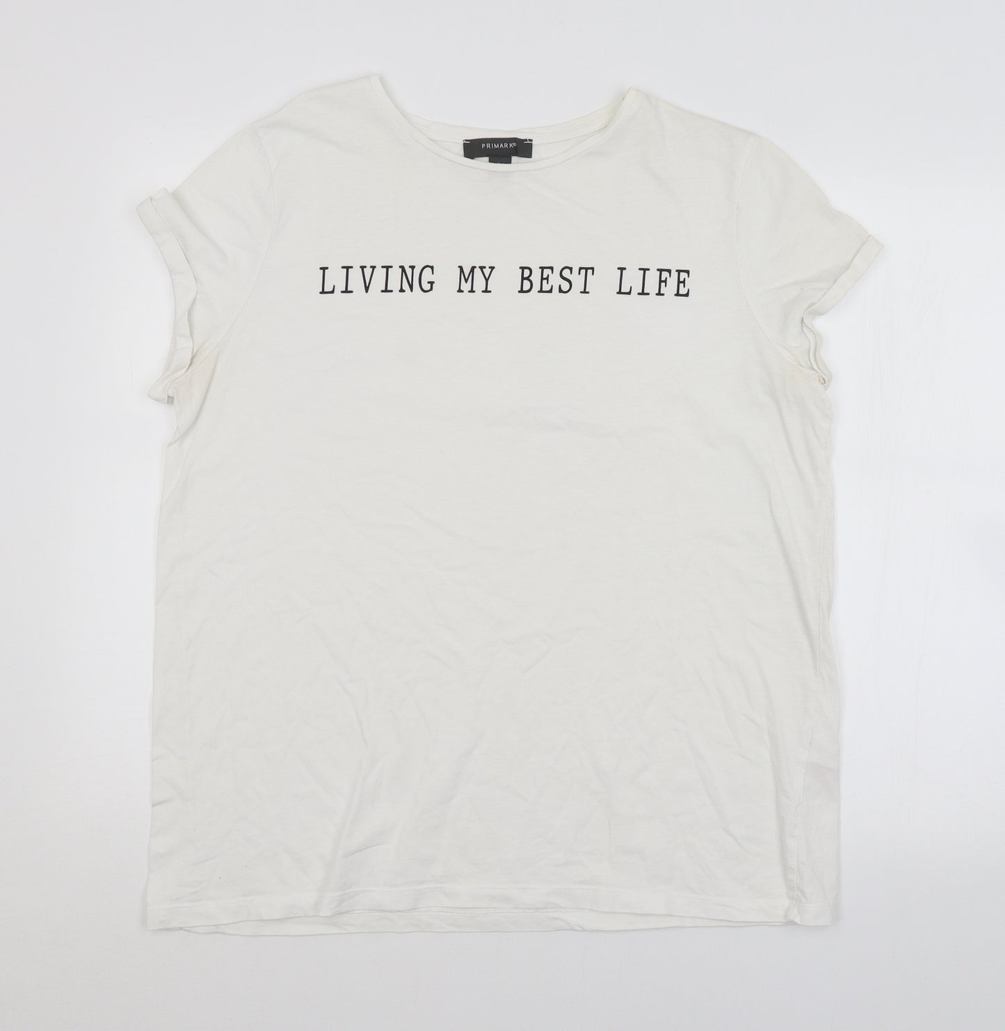 Primark Womens White   Basic T-Shirt Size 14