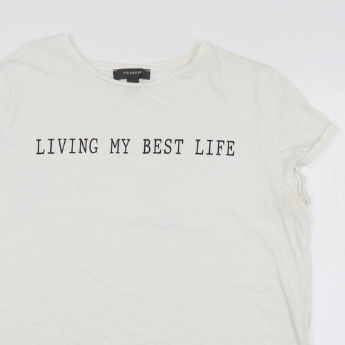 Primark Womens White   Basic T-Shirt Size 14