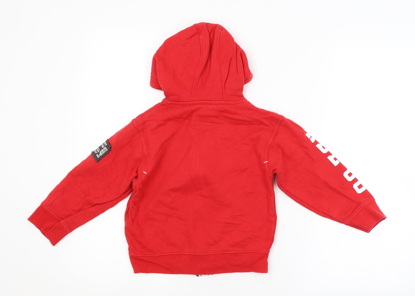 Rebel Jr Boys Red   Full Zip Hoodie Size 4-5 Years