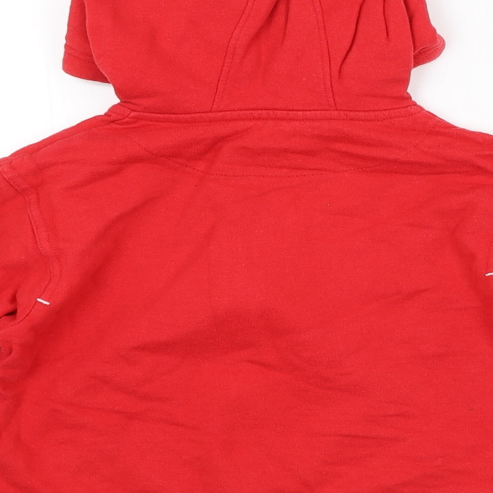 Rebel Jr Boys Red   Full Zip Hoodie Size 4-5 Years