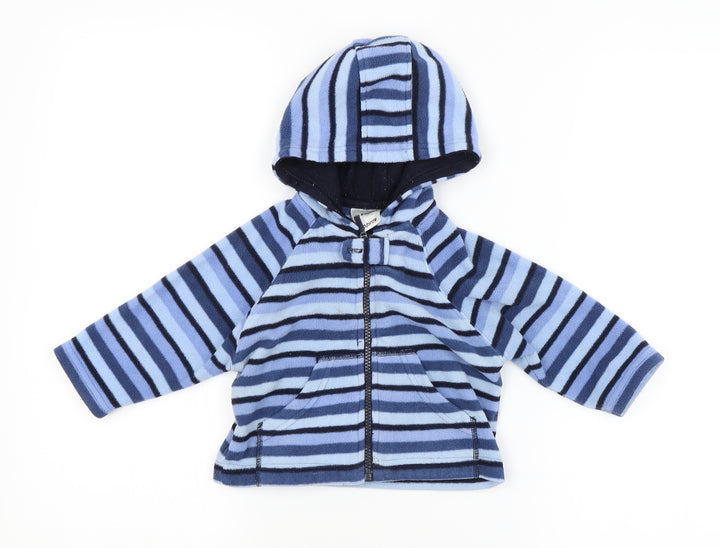 Ladybird Baby Blue Striped Basic Coat Coat Size 3-6 Months