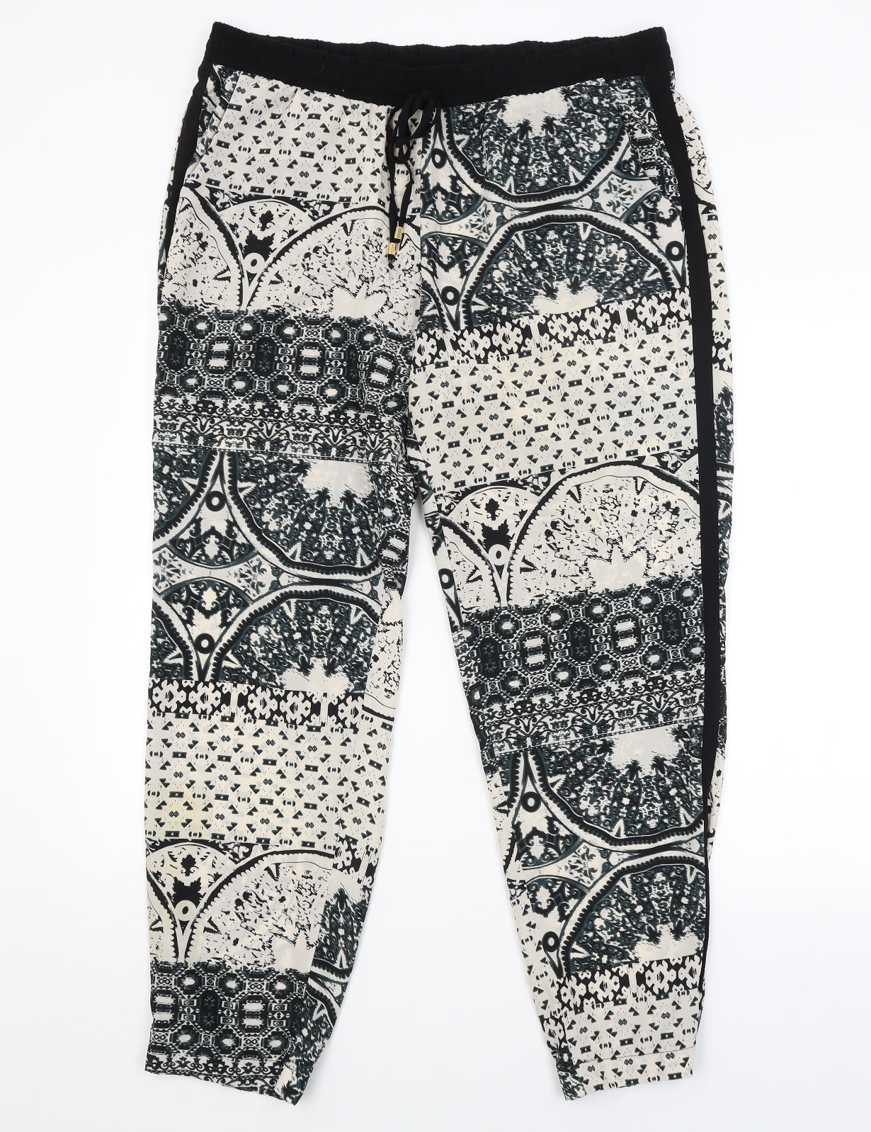 Encuento Womens Multicoloured Argyle/Diamond  Bloomer Trousers Size XL L29 in