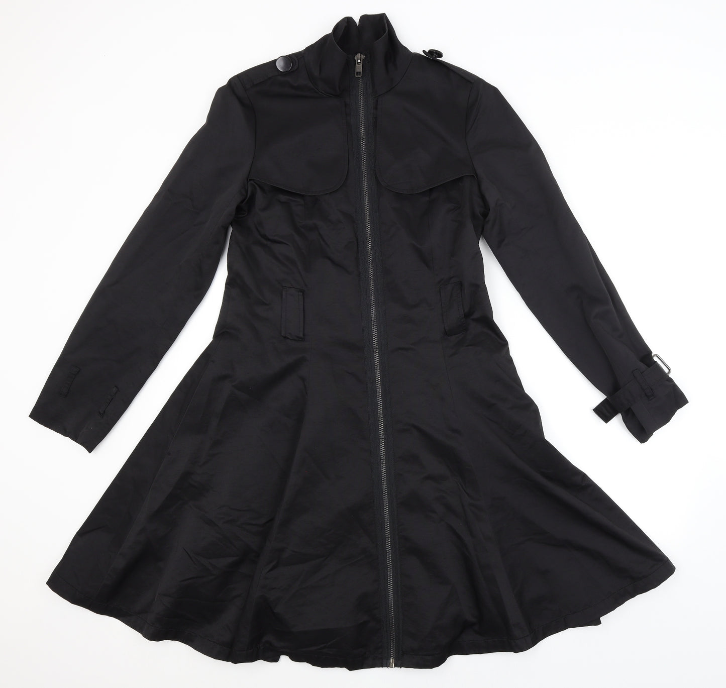Love Label Womens Black   Trench Coat Coat Size 10