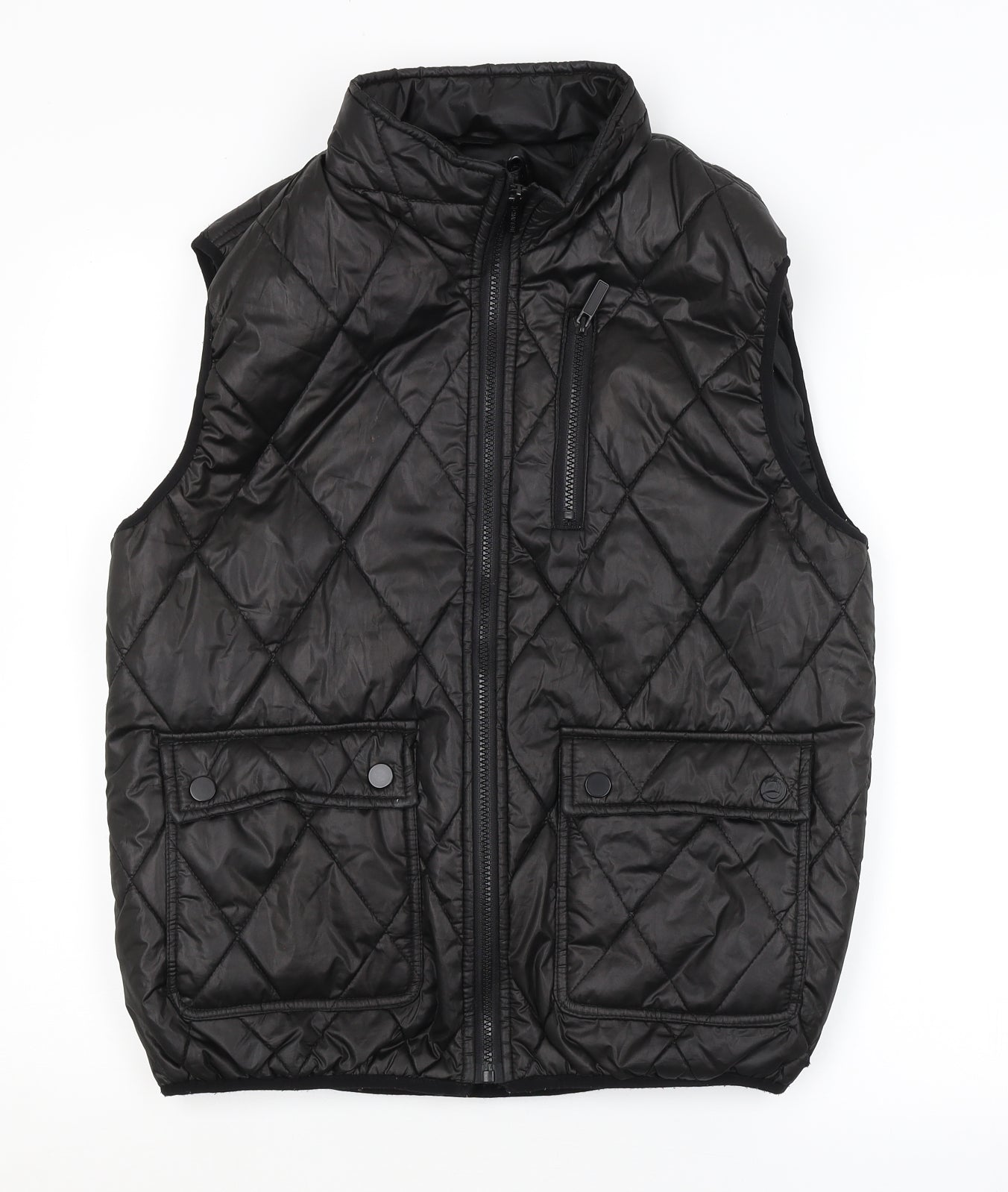 Crafted Mens Black Argyle/Diamond  Windbreaker Waistcoat Size M
