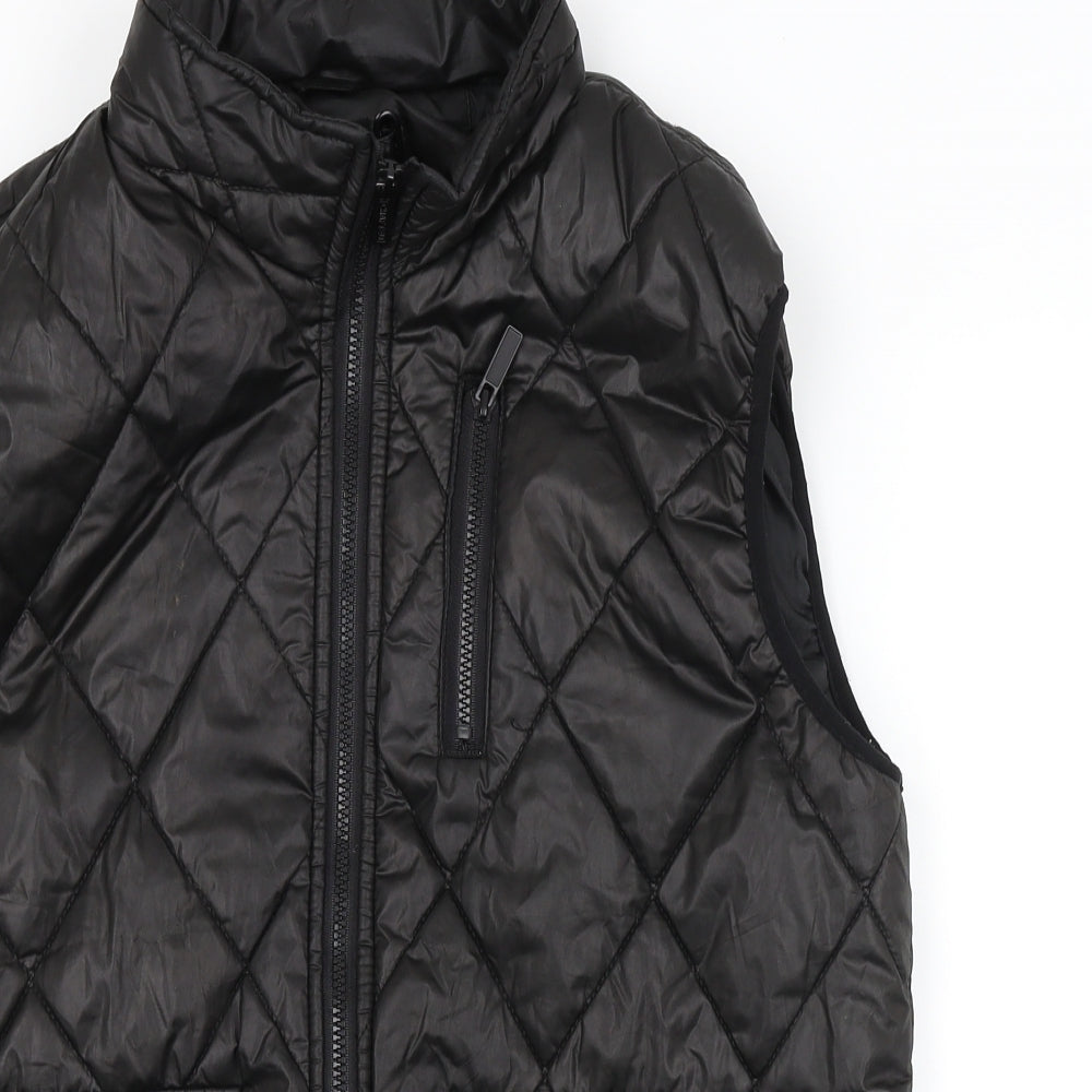Crafted Mens Black Argyle/Diamond  Windbreaker Waistcoat Size M