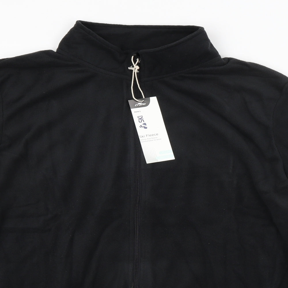 Crane Mens Black   Full Zip Sweatshirt Size L