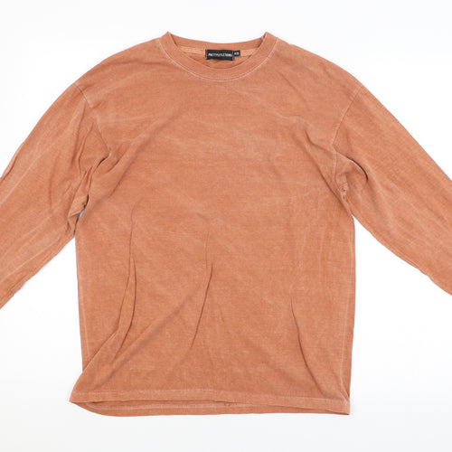 PRETTYLITTLETHING Mens Brown   Pullover Sweatshirt Size XS