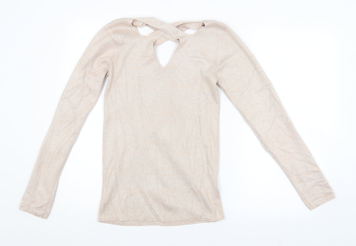 Dorothy Perkins Womens Beige   Pullover Jumper Size 14
