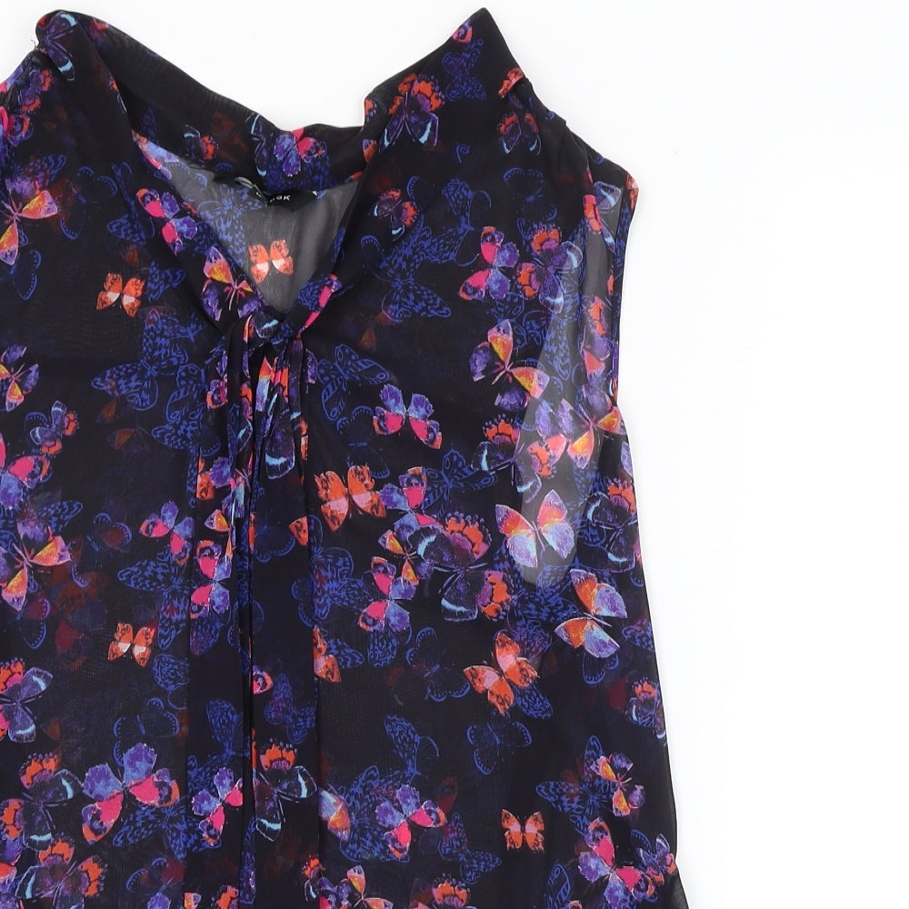 New Look Womens Multicoloured Animal Print  Basic Button-Up Size 12