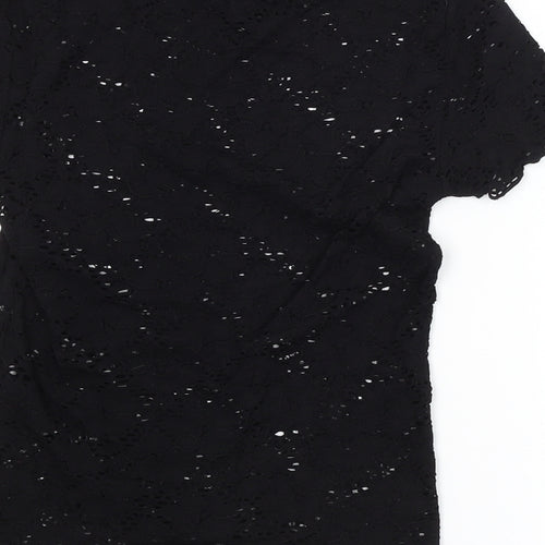 Bershka Womens Black Floral  Basic Blouse Size XS