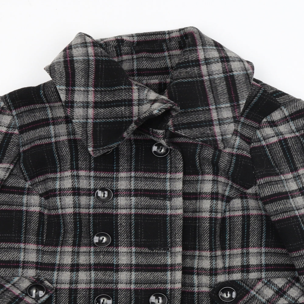 George Womens Grey Check  Pea Coat Coat Size 20