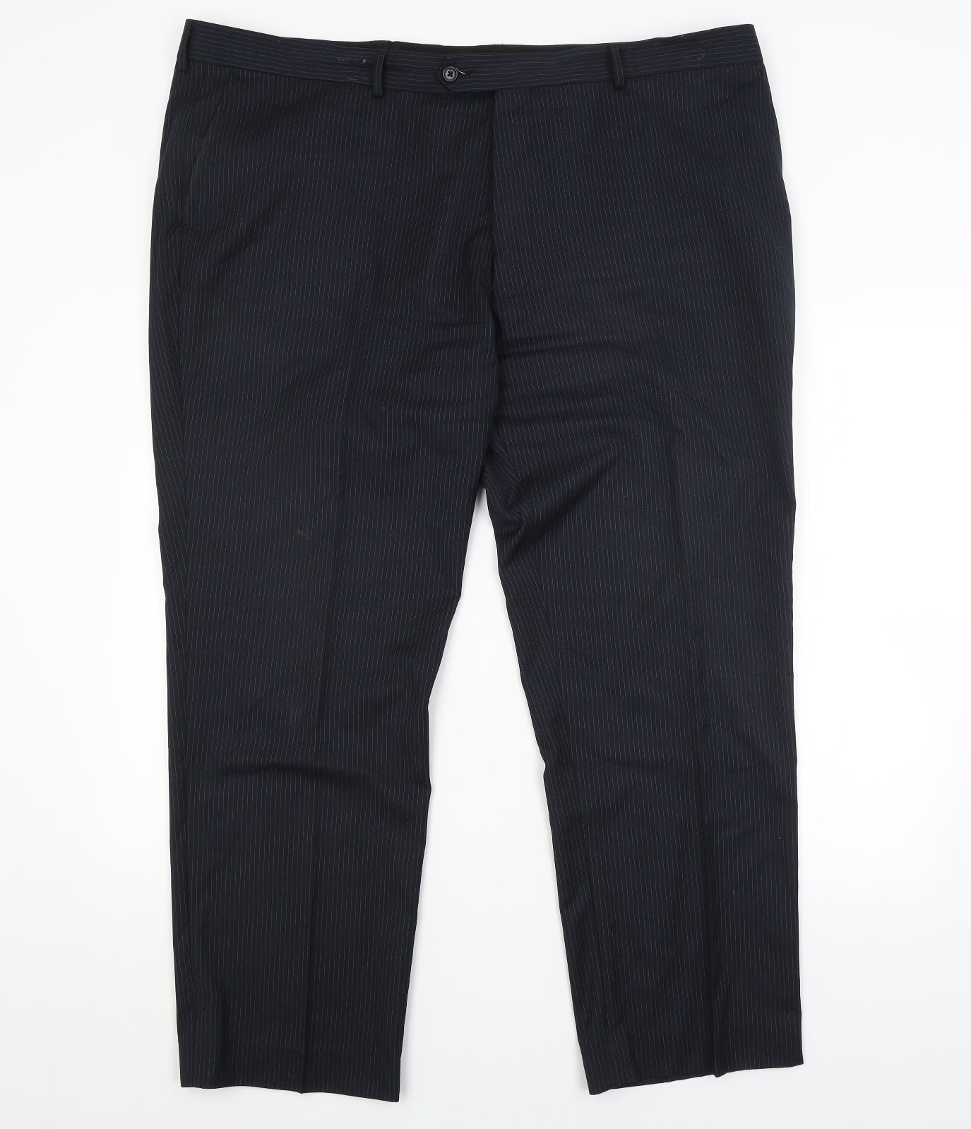Dobell Mens Blue Striped  Trousers  Size 44 L29 in