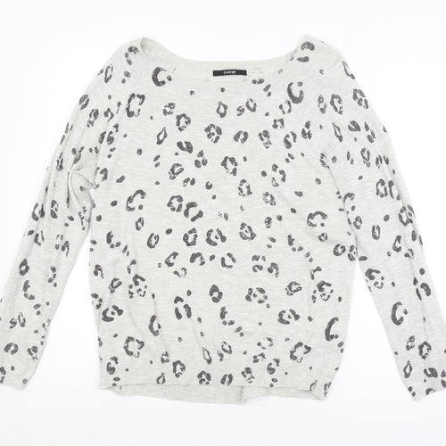 George Womens Grey Animal Print  Pullover Jumper Size 12