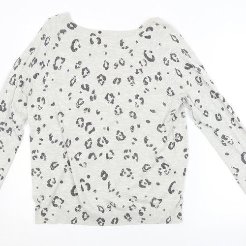 George Womens Grey Animal Print  Pullover Jumper Size 12