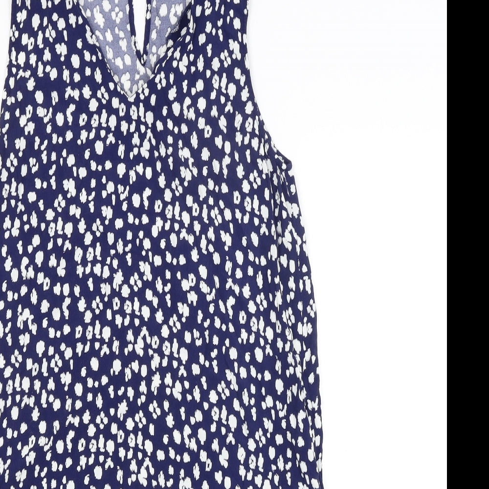 YERSE Womens Blue Floral  Basic Blouse Size S