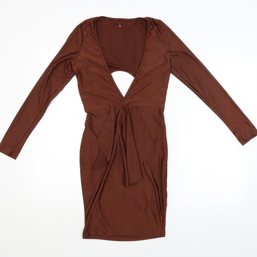 Preworn Womens Brown   Pencil Dress  Size M