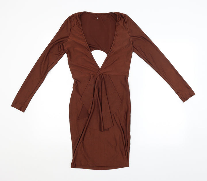 Preworn Womens Brown   Pencil Dress  Size M