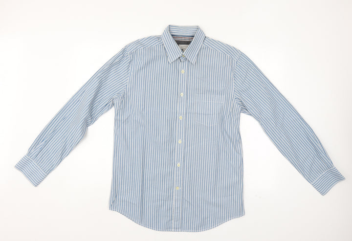 Howick Mens Blue Striped   Button-Up Size M