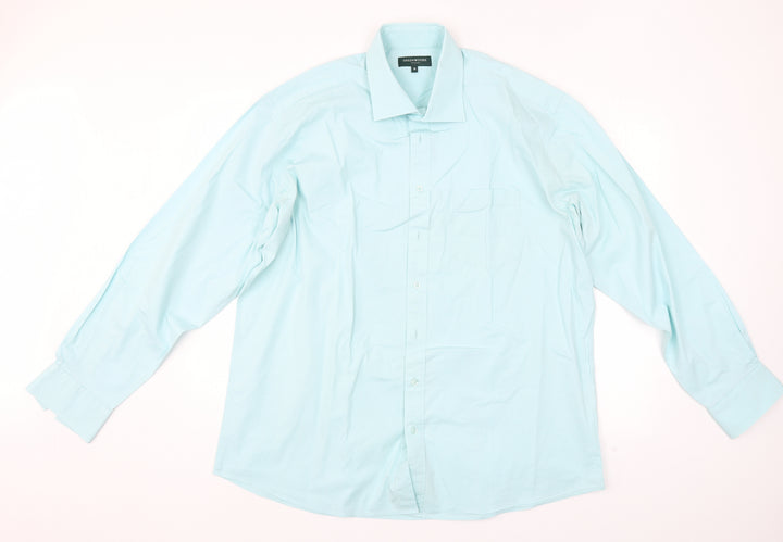 GREENWOODS Mens Blue    Dress Shirt